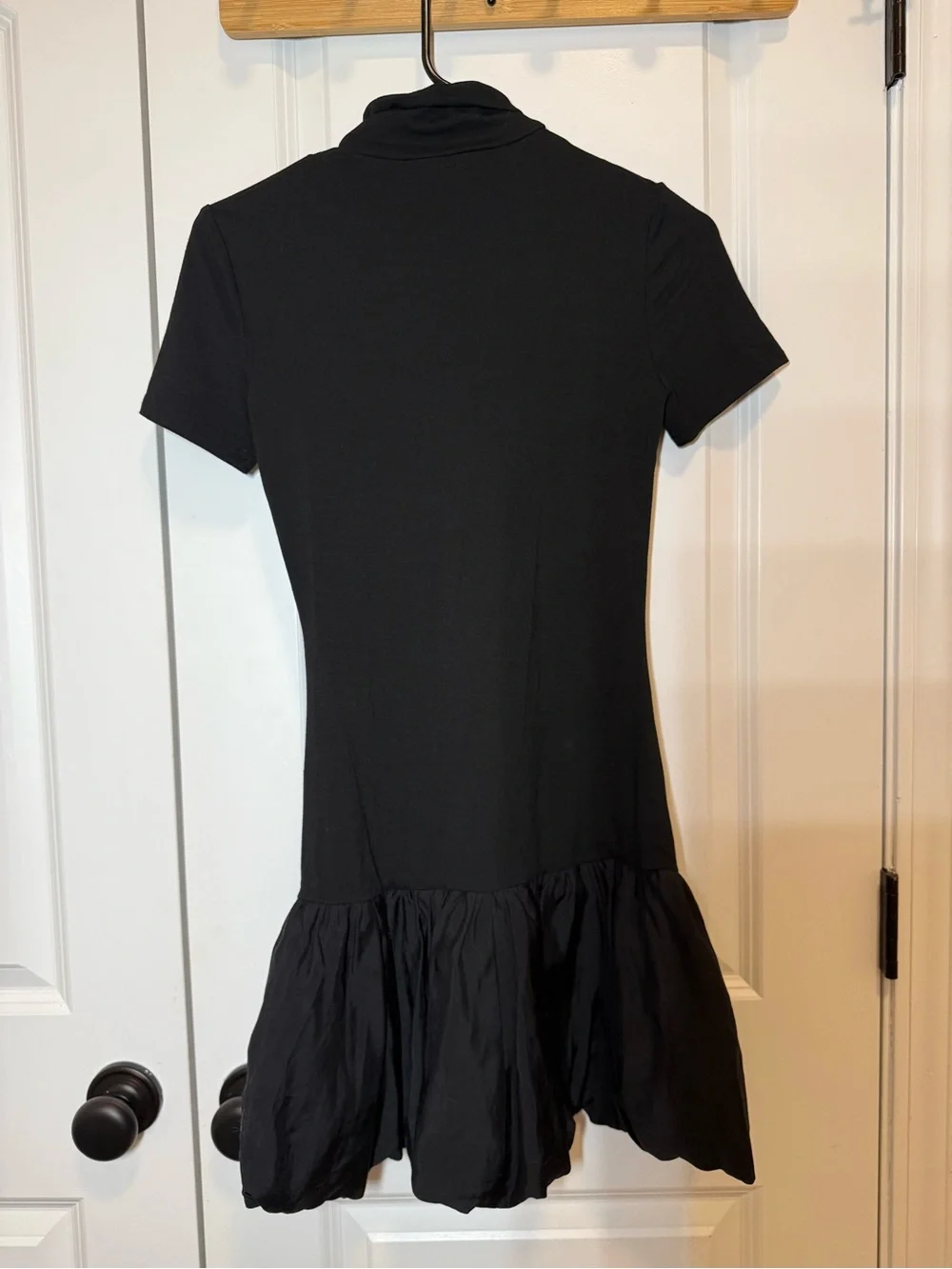Reformation | Dana Black Knit Dress Short Sleeve Turtleneck Mini | Size XS
